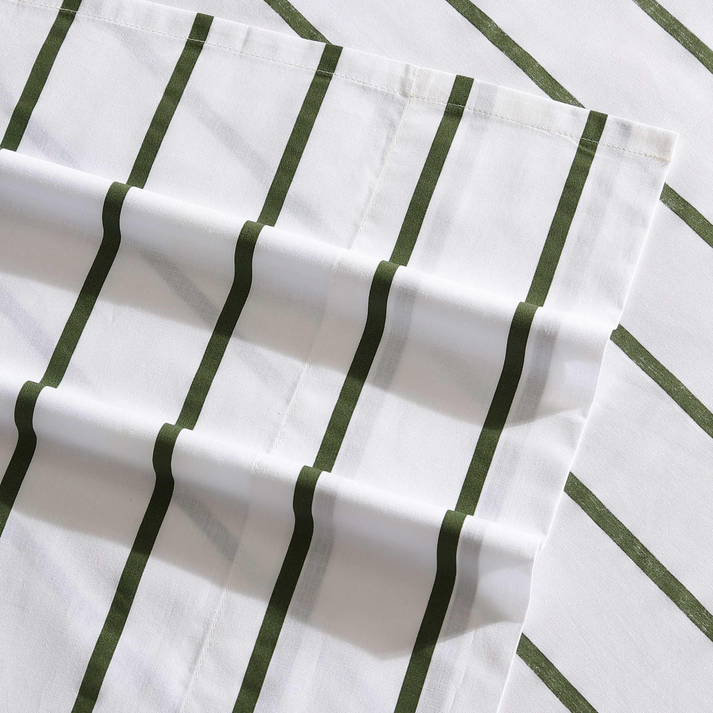 Nautica Nautica - Twin XL Sheets, Premium Cotton Percale Bedding Set, Striped Home Decor, Oeko-Tex Certified (Brenton Stripe Ivory, Twin XL)