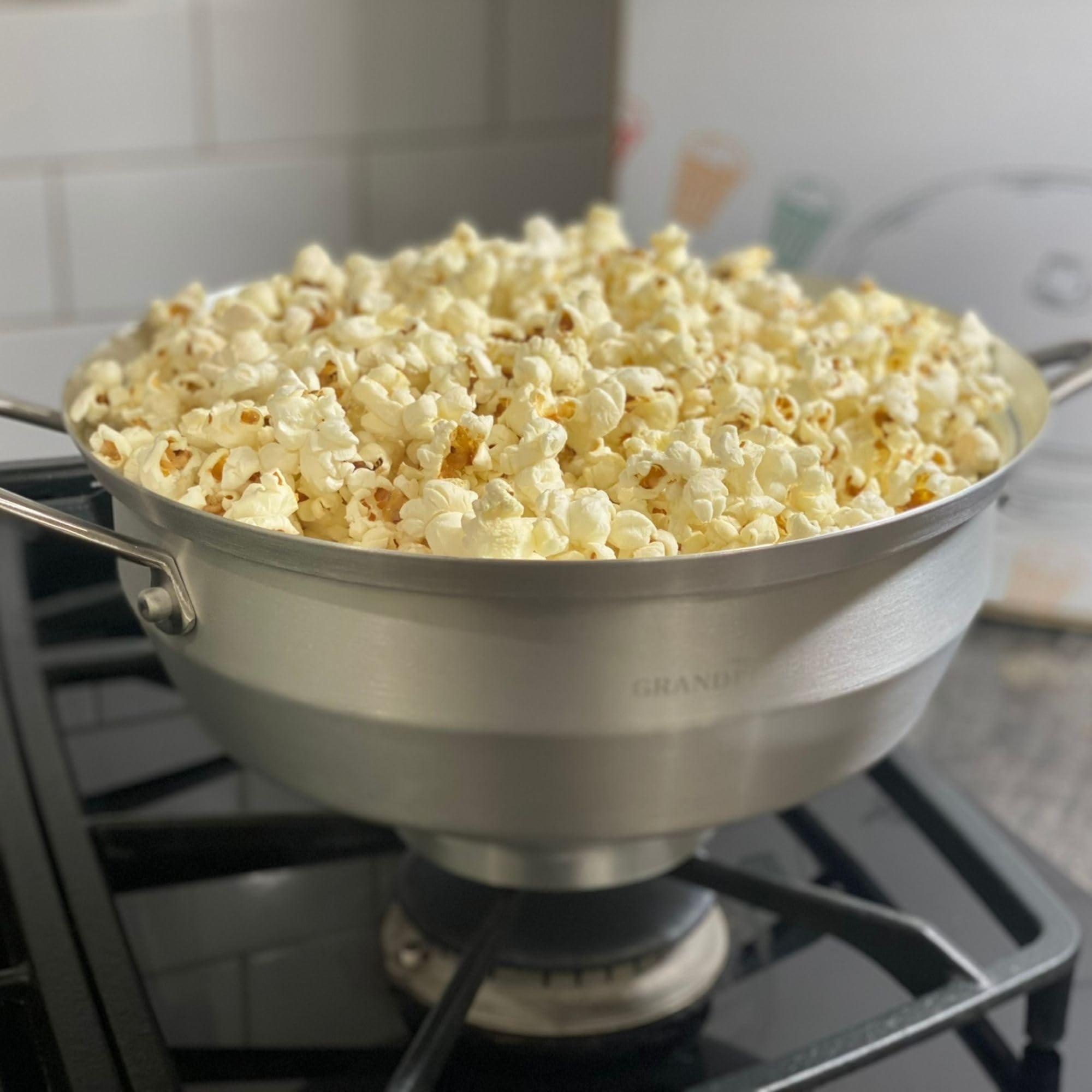 The GrandPopper The Grandpopper Popcorn Popper | No-Shake, No-Stir Premium Stovetop Popcorn Maker | Popcorn Pan | Popcorn Pot | Pops Kernels Perfectly Without Burning | Easy Serving