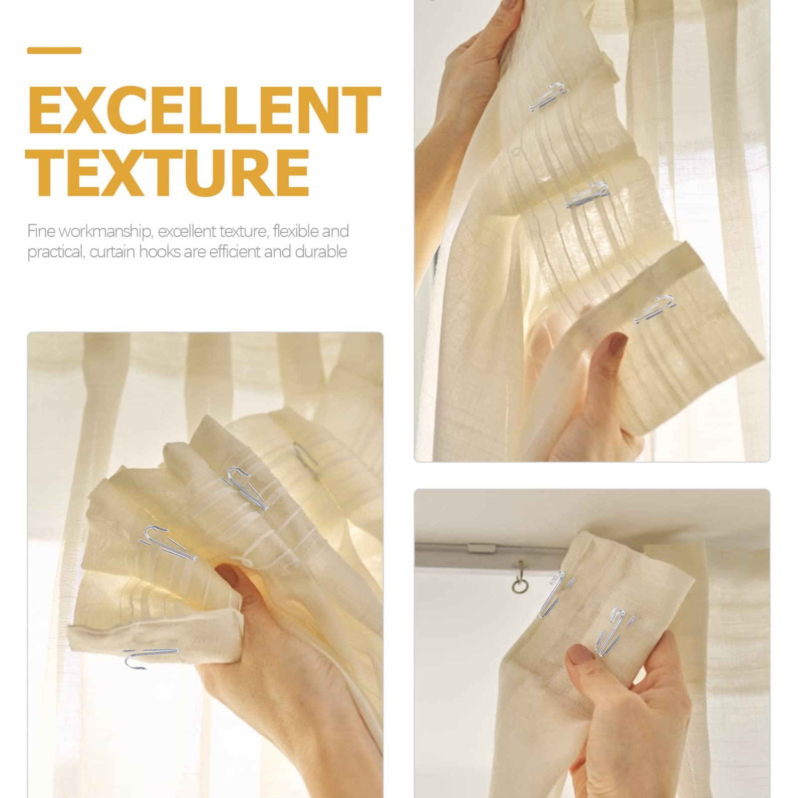 ULTECHNOVO ULTECHNOVO 50pcs Curtain Hook Curtain Hangers Drapery Pins Curtain Rods Hooks Drapery Hooks Curtain Pleat Hooks Curtain Pins for Drapes Curtain Clips Hooks for Curtains Clips for Curtains