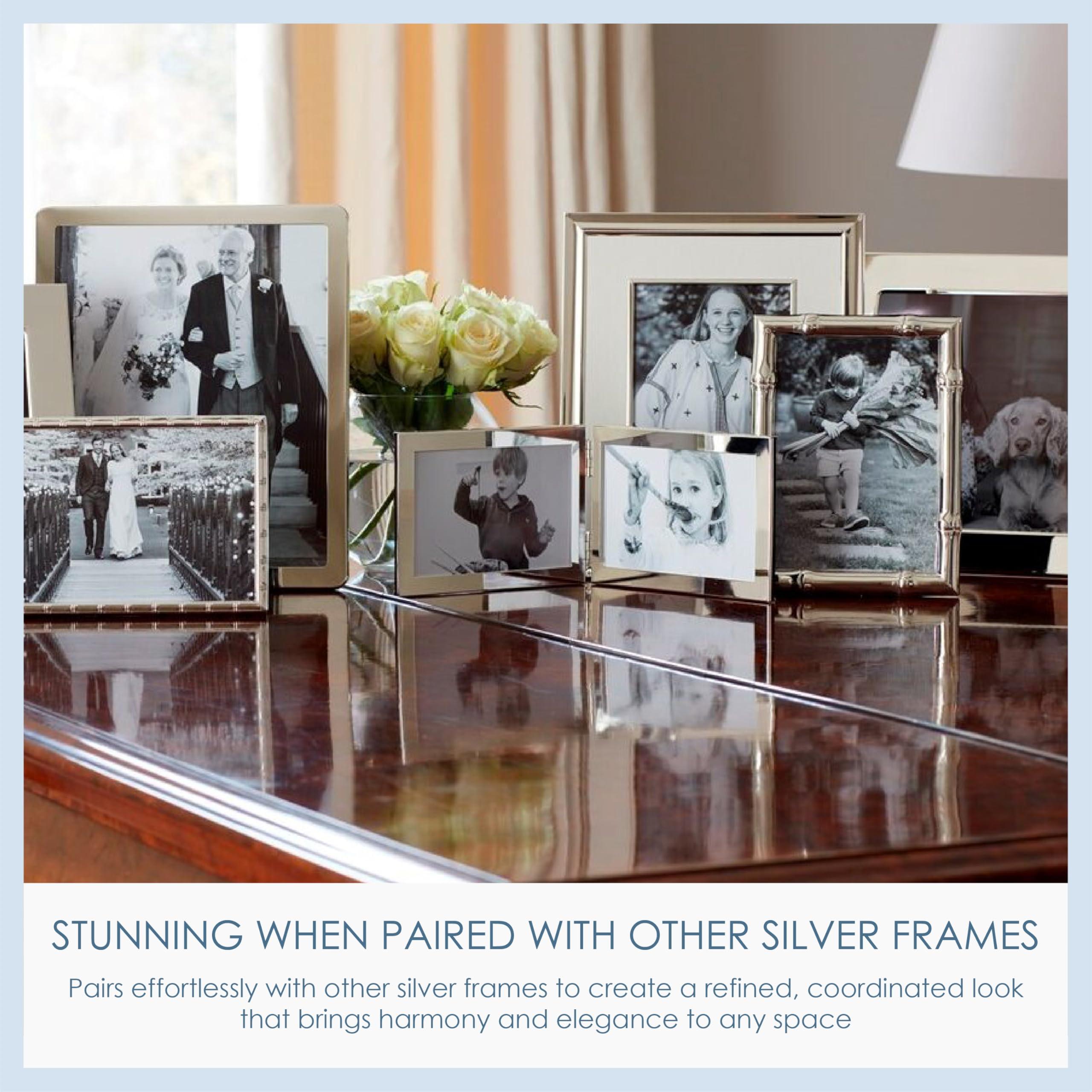 Addison Ross Addison Ross, Double Photo Frame, 5x7, Silver Plate, 5 x 7 Inches