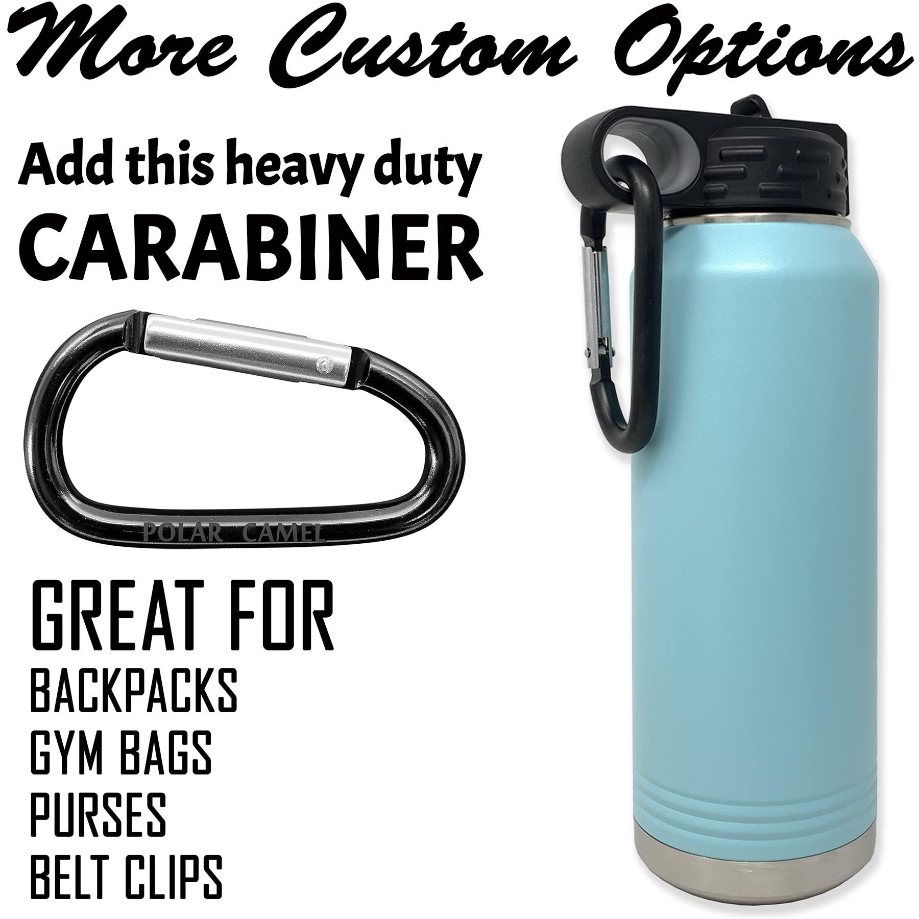 LaserGram LaserGram Personalized Water Bottle, Duck, Stainless Steel Double Wall Vacuum Insulated with Flip Top Straw, Custom Engraved Gift (32oz / 950ml Camo Green)