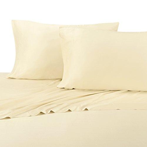 Royal Hotel Bedding Royal Hotel Bedding ABRIPEDIC Tencel Sheets, 600 Thread Count Silky Soft and Naturally Pure Fabric, 100% Woven Tencel Lyocell Sheet Set, 5PC Set, Split-King Size, Ivory