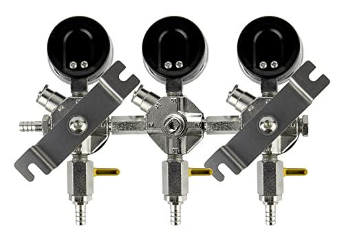 Kegco Kegco Secondary Regulator, Triple Gauge, Chrome