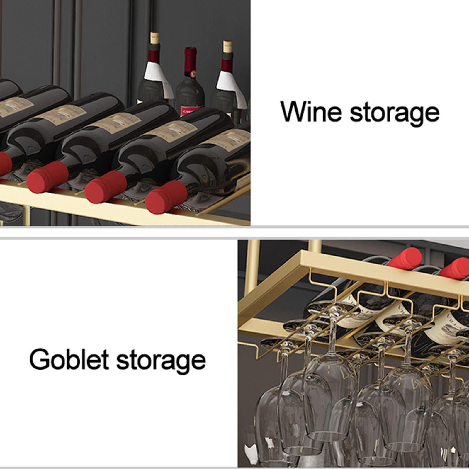 V3VOGUE V3VOGUE Ceiling Wine Glass Rack, Ceiling Mounted Wine Bottle Holder, Hanging Wine Glasses Storage Hanger Organizer, Wine Glass Drying Rack for Kitchen,Bar and Restaurant 80/100/120cm