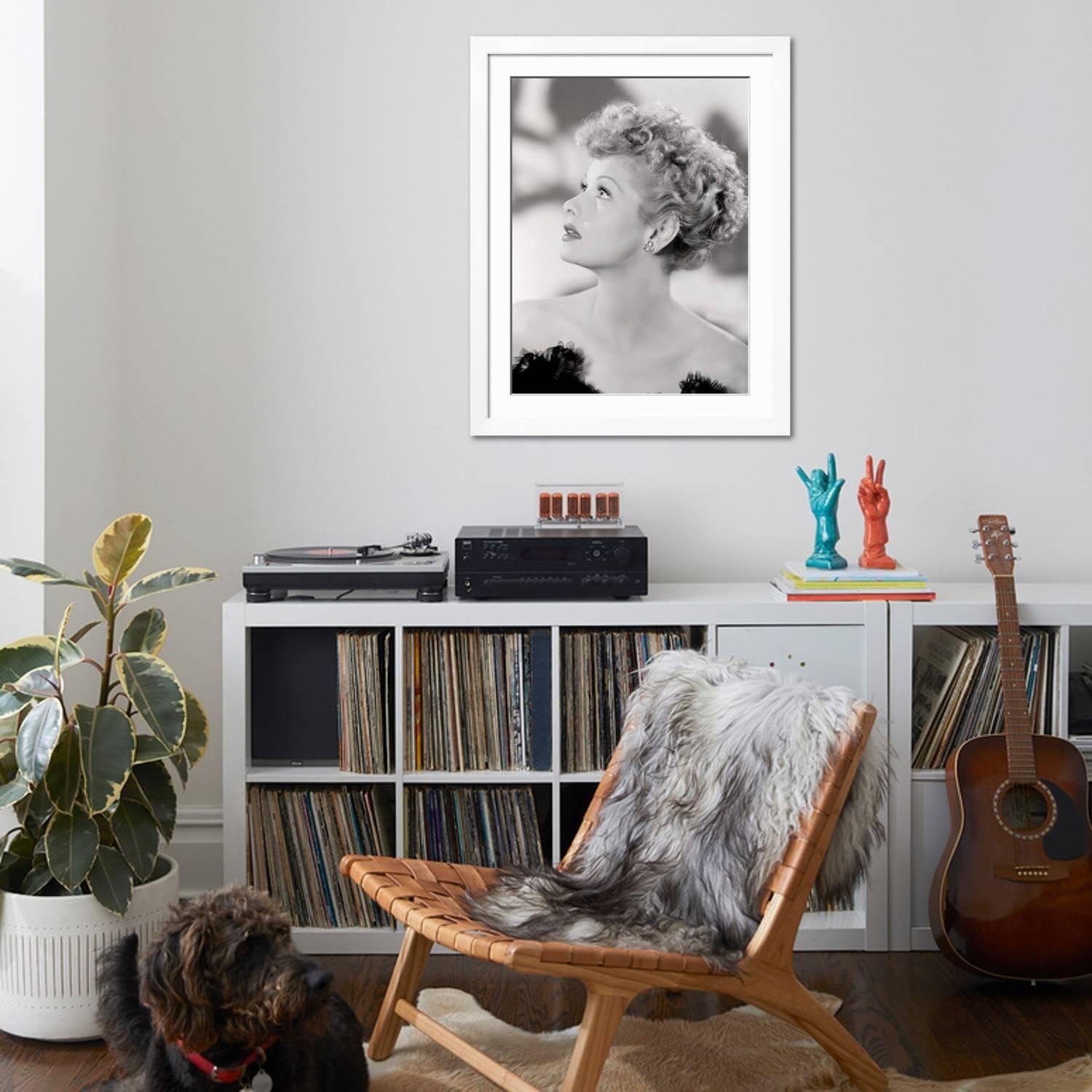 ART.COM ART.COM Wall Photo Lucille Ball Portrait, 1940\'s on White Frame, 32\" x 40\"