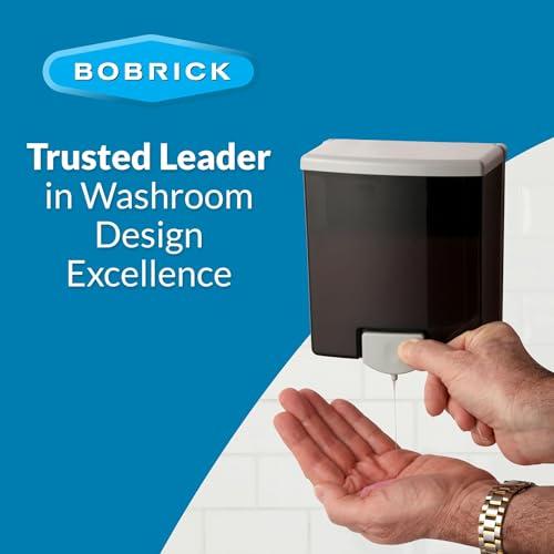 Bobrick Bobrick Surface-Mounted Soap Dispenser - Manual Wall-Mounted 40 fl oz Capacity Top Fill, ADA Compliant, Vandal-Resistant, Visible Soap Level, All-Purpose Liquid Soap Dispenser for Commercial Bathrooms (Model B-40)