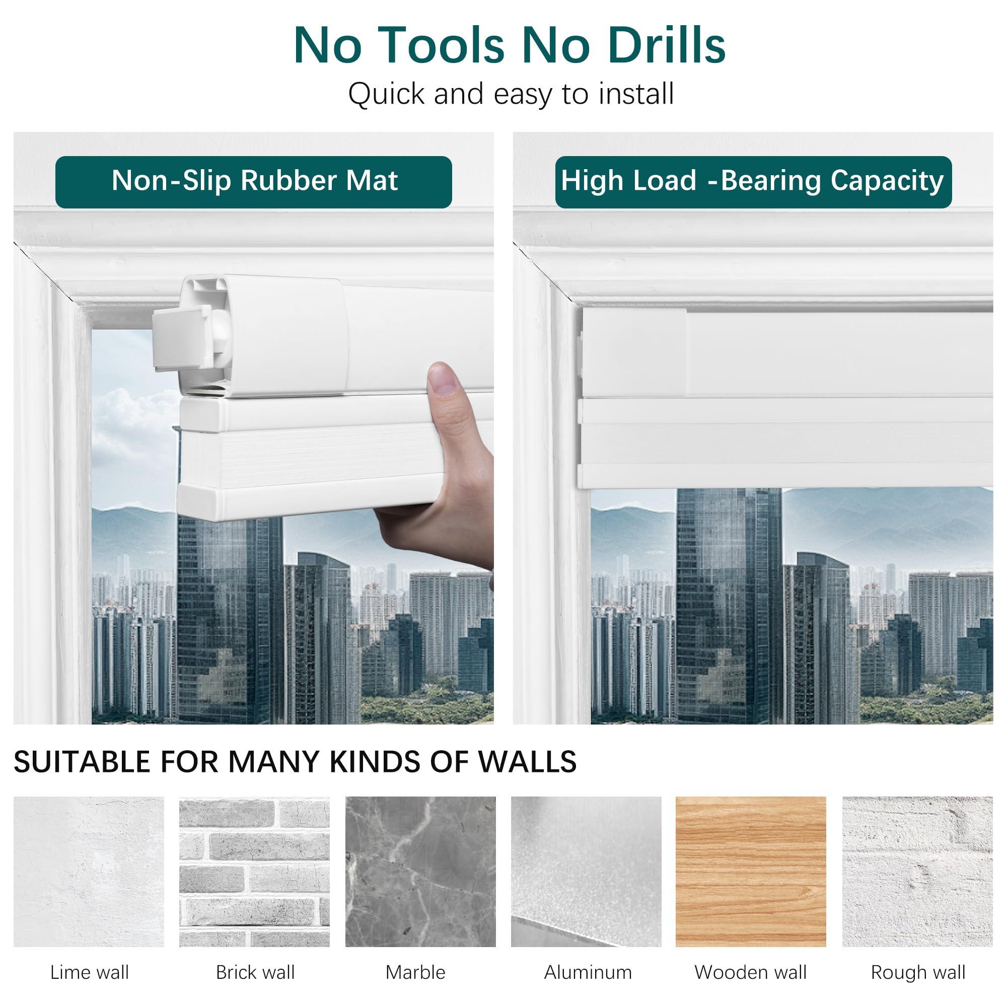 PQRSHADE PQRSHADE Top Down Bottom Up Shades Cordless Cellular Shade, No Drill No Tools Blackout Honeycomb Blinds Pull Down Skylight Shades for Ceiling28.5" W x 78" H,White