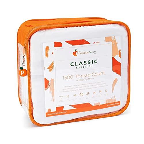 PeachSkinSheets PeachSkinSheets Classic White Sheet Set - 1500tc Level of Softness - Extra Soft Cooling Sheets for Hot Sleepers and Night Sweats - California King Size
