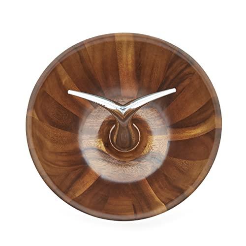 nambe nambe Fruit Tree Bowl | Fruit Basket with Banana Hanger | Large Decorative Wooden Fruit Bowl for Kitchen Counter or Centerpiece Table Décor | Made of Acacia Wood and Metal Alloy | 12-Inch