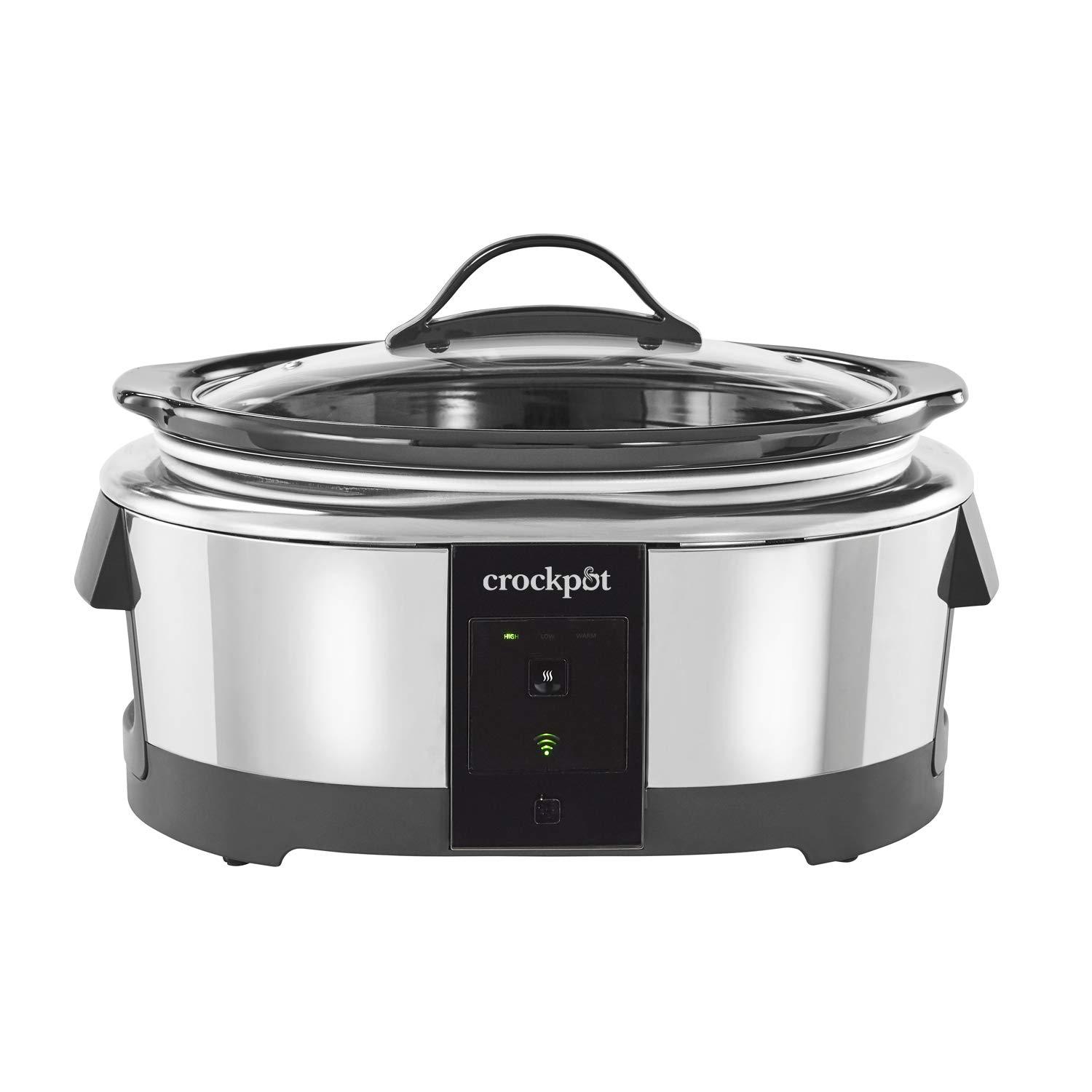 Crock-Pot Crock-Pot 6 Quart Programmable Slow Cooker and Food Warmer Works with Alexa, Stainless Steel (2139005)