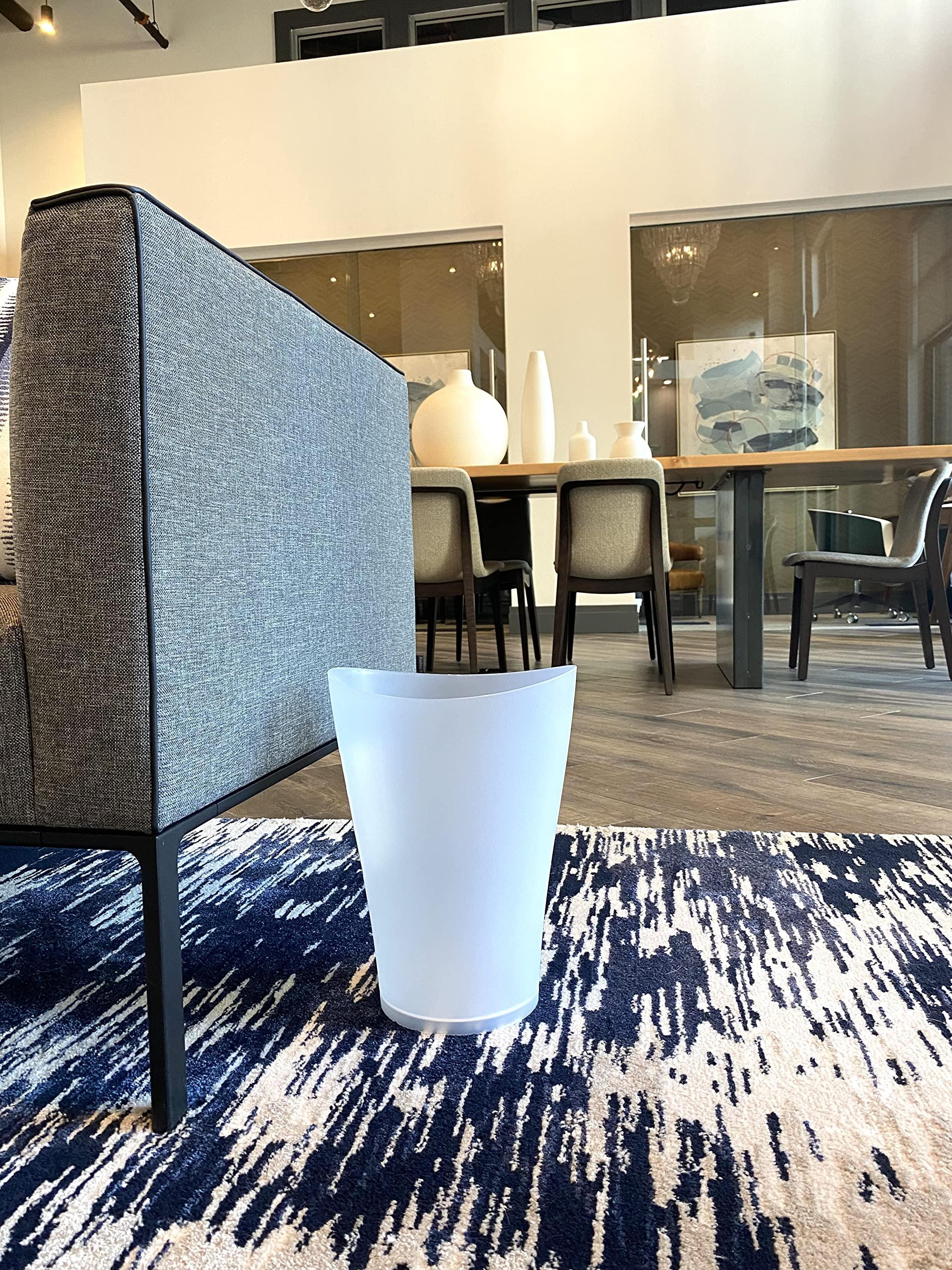 Rubbermaid Rubbermaid Spa Works Compact Contemporary Style 9 Quart Indoor Open Vanity Home Trash Container, White