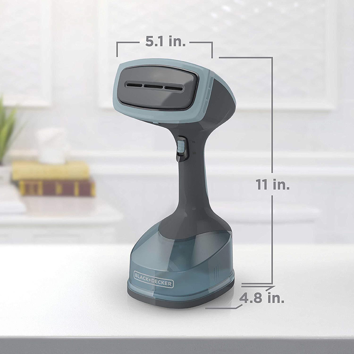 BLACK+DECKER BLACK+DECKER Advanced Handheld Steamer for Clothes, Fast Wrinkle Removal, Auto Shut-Off, Attachments for Delicate Fabrics, Lint Removal, and Steaming Curtains, Upholstry (HGS200)