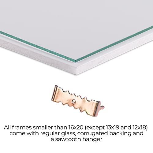 ArtToFrames ArtToFrames 8x9 Inch Black Picture Frame, This 1.00 Inch Custom Wood Poster Frame is Black - Comes with Foam Backing 3/16 inch and Regular Glass (FBPL0066-60823-YBLK-8x9)