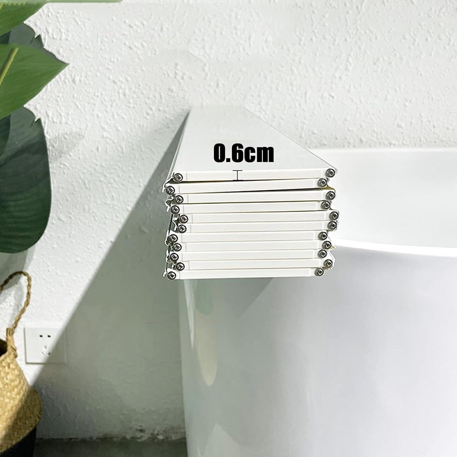 DAZULI Folding Bathtub Cover PVC Bathtub Tray Shutter Bath Lid 0.6cm Thickness Bathtub Dust Board Insulation Cover for Bathing Reading Relaxing Soaking Bracket(Size:70x160x0.6cm,Color:White)