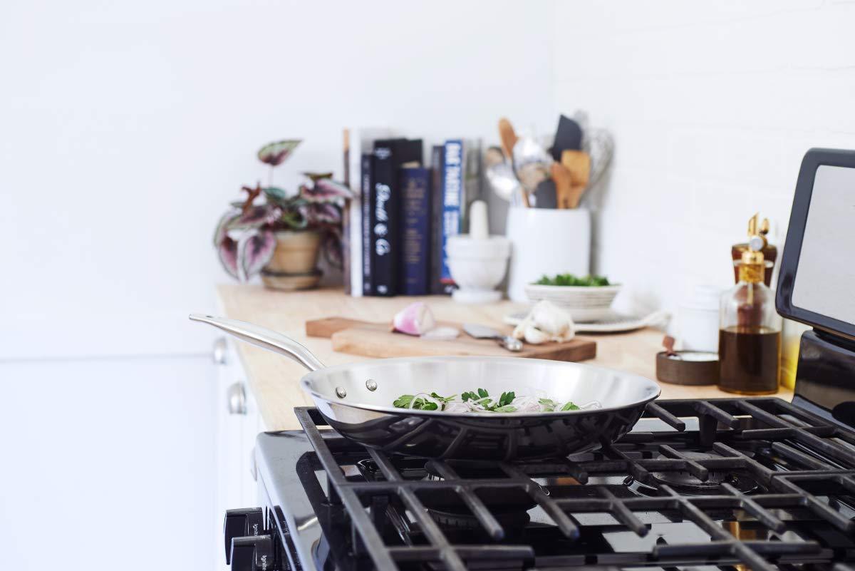 Heritage Steel Heritage Steel 12 Inch Frying Pan | Made In USA | Titanium Series 316Ti Skillet with Stay Cool Handle | Fully Clad Stainless Steel Pan with 5-Ply Construction | Induction Ready & Non Toxic