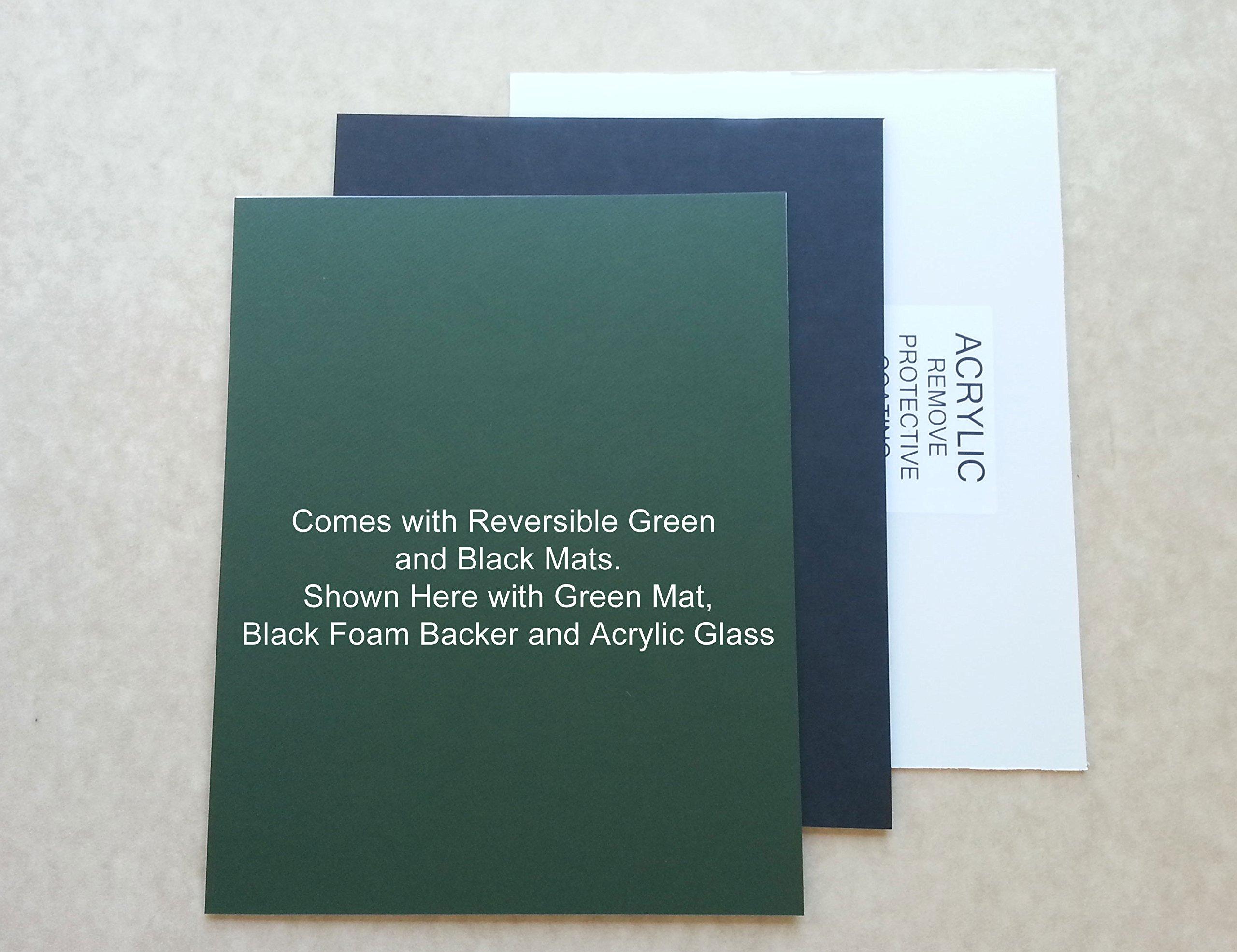 Golf Flag Frames Masters Special; 16x20 Mahogany Golf Flag Frame, Moulding brn-008, Reversible Black and Green Mats (holds 13x17 Masters Golf Flags; flag not incl)