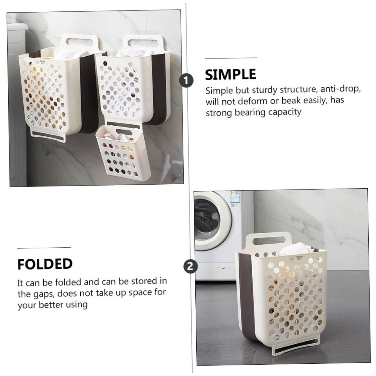 Baluue 1 Set Wall Hanging Laundry Basket Clothes Hamper Clothes Storage Basket Plastic Laundry Basket Clothes Basket Laundry Hamper Basket for Laundry Wall Laundry Basket Bathroom Basket