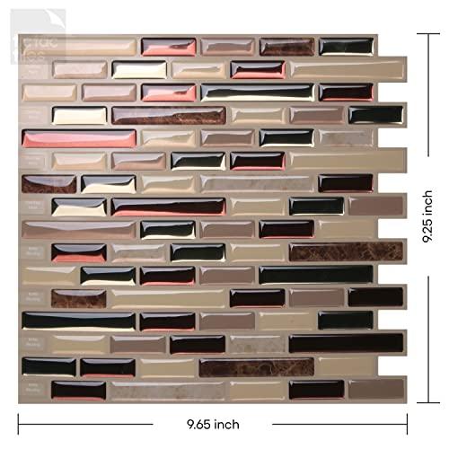 Tic Tac Tiles Tic Tac Tiles Peel and Stick Self Adhesive Removable Stick On Kitchen Backsplash Bathroom 3D Wall Sticker Wallpaper Tiles in Como Designs (5, Mare)
