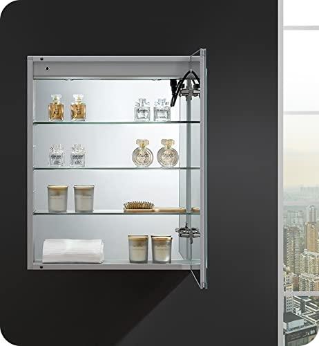 Fresca Fresca Spazio 24\" Wide x 30\" Tall Bathroom Medicine Cabinet w/LED Lighting & Defogger