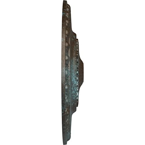 Ekena Millwork Ekena Millwork 23 1/2\"OD x 3 1/4\"P Lyon Ceiling Medallion (Fits Canopies up to 3 5/8\"), Hand-Painted Bronze Blue Patina