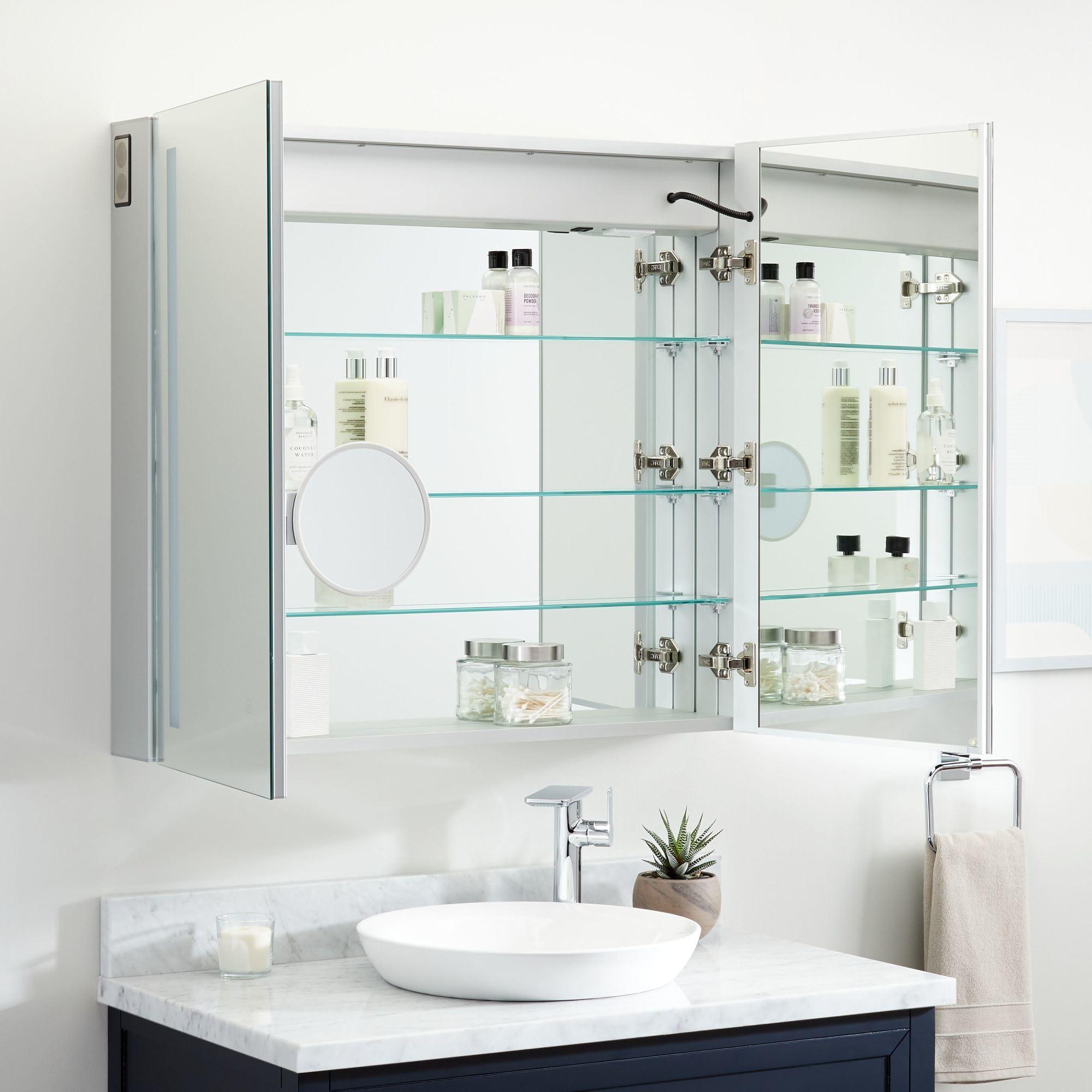 Signature Hardware Signature Hardware 456079 Seren 35-1/2\" x 32\" Lighted Frameless 2 Door Medicine Cabinet with Tunable LED and Wireless Speaker