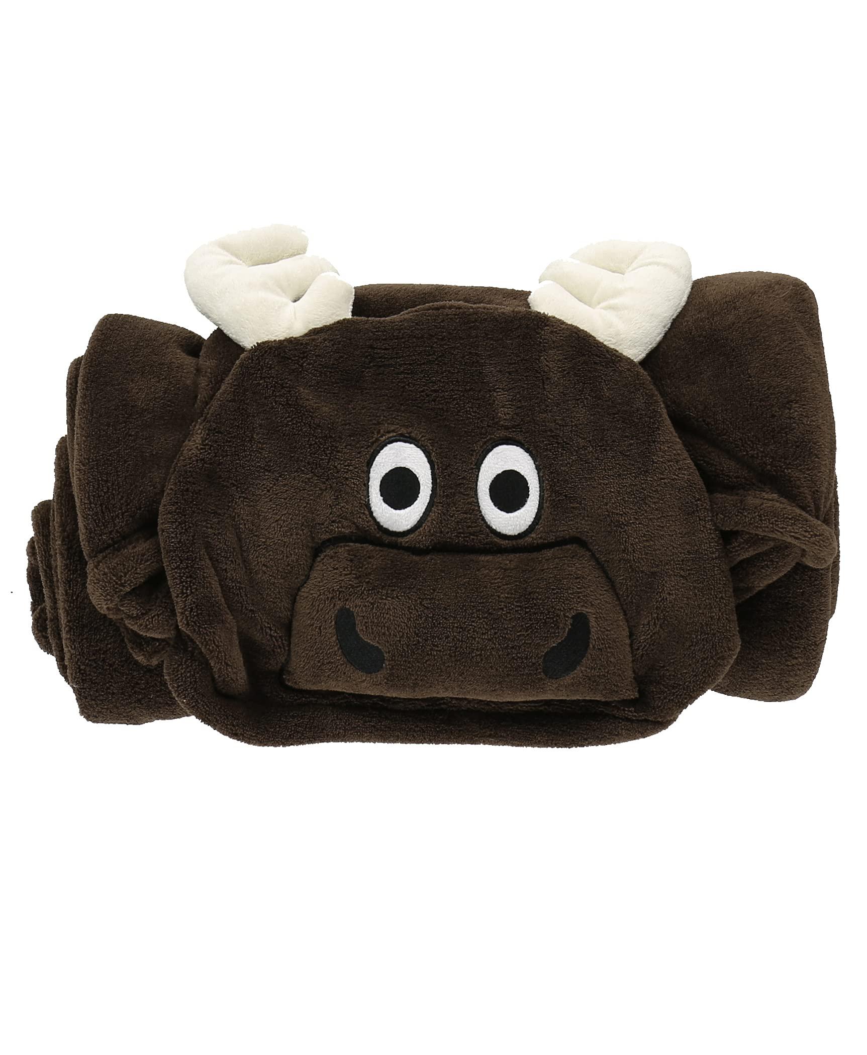 Lazy One Lazy One Wearable Hooded Blanket for Kids, Animal Hooded Blanket (Moose)