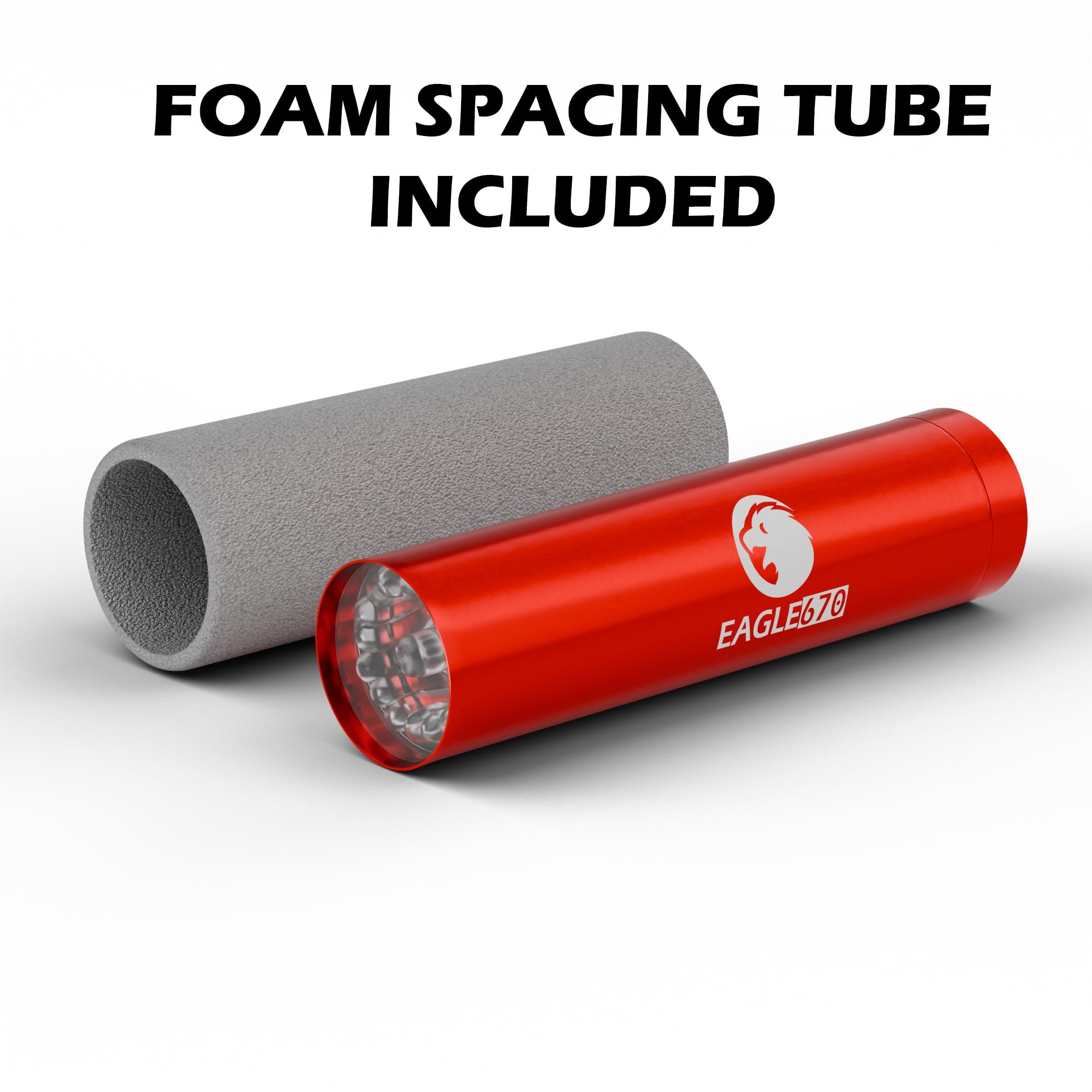 Eagle670 New Version! 670 nm Deep Red LED Light 8mW/cm2 | USA Lab Verified 670nm Flashlight (670 nm LED) w/Spacing Tube | Red Light Therapy 670 nanometers | Easy on The Eyes - no Blue Light