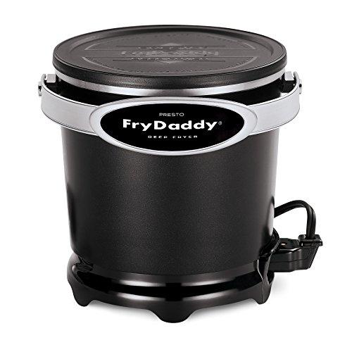 Presto Presto 05420 FryDaddy Electric Deep Fryer,Black & Amazon Brand - Happy Belly Peanut Oil, 1 gallon (128 Fl Oz)