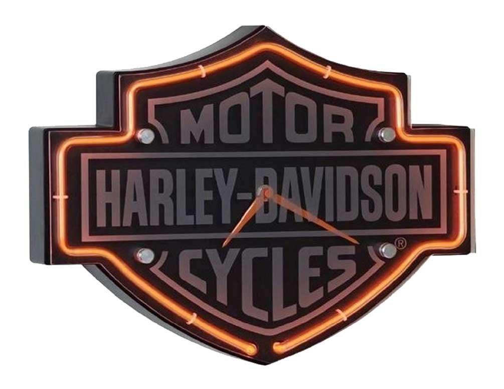 Harley-Davidson Harley-Davidson® Etched Bar & Shield Shaped Neon Clock