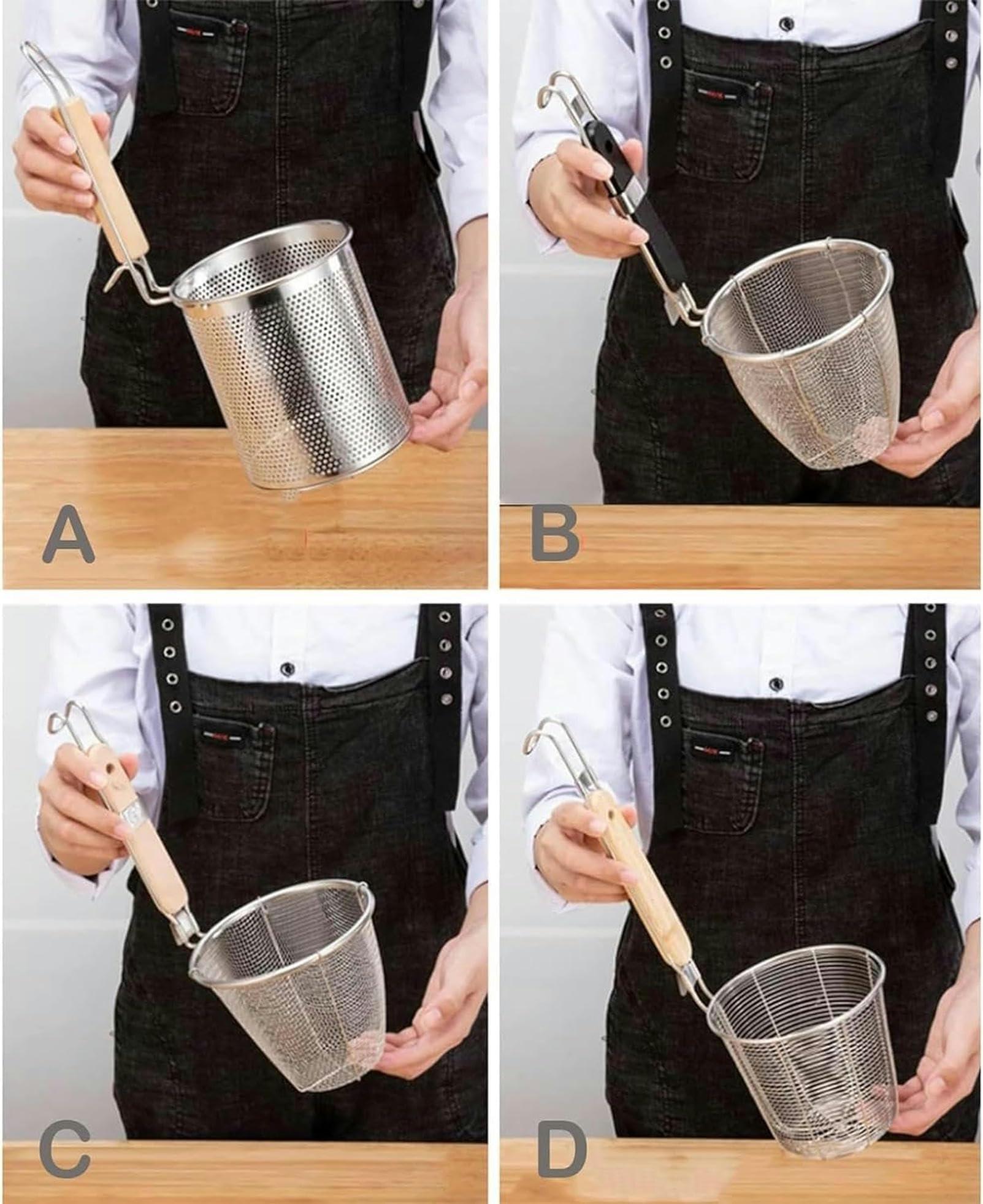 DAOUXIAOSP DAOUXIAOSP Cooking Pots,3/4/5 Holes Pasta Cooker Insert Set, Stainless Steel Multipurpose Nonstick Spaghetti Pot Noodles Cooking Pot with Strainer Basket for Effortless Cleanup Dishwasher Saf Pot (Co