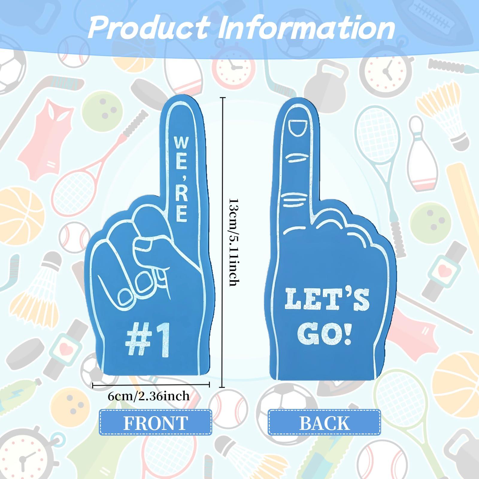 Cansybil Cansybil 20 Pcs Mini Foam Fingers, We\'re Number 1 Finger Foam Fingers,Sports Fan Foam Finger,Cheerleader Foam Hands - Designed for all kinds of sports events, games, schools and stadiums (Blue)