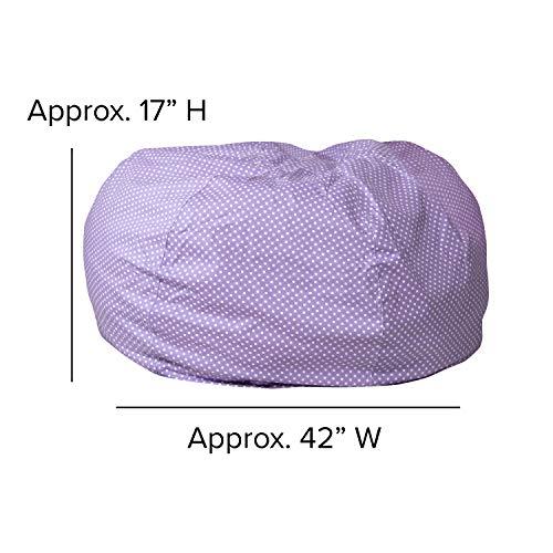 Flash Furniture Flash Furniture Duncan Oversized Bean Bag Chair for Kids and Adults, Foam-Filled Beanbag Chair with Machine Washable Cover, Lavender Polka Dot