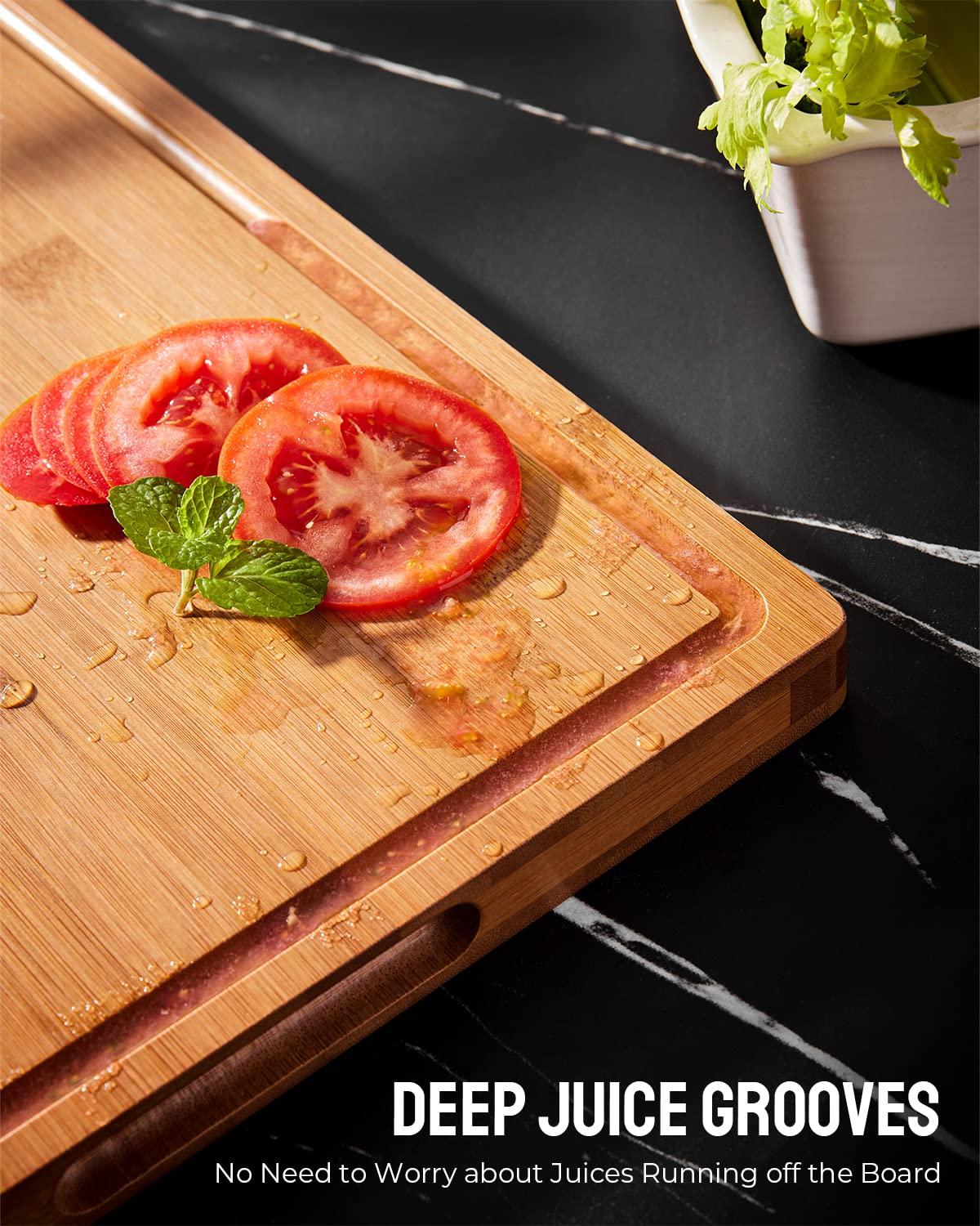 BEZIA Extra Large Cutting Boards for Kitchen, XXL Reversible Large Bamboo Cutting Board, Carving Board Cheese Board with Deep Groove, Kitchen Chopping Board for Meat, Vegetables, Fruit, Turkey