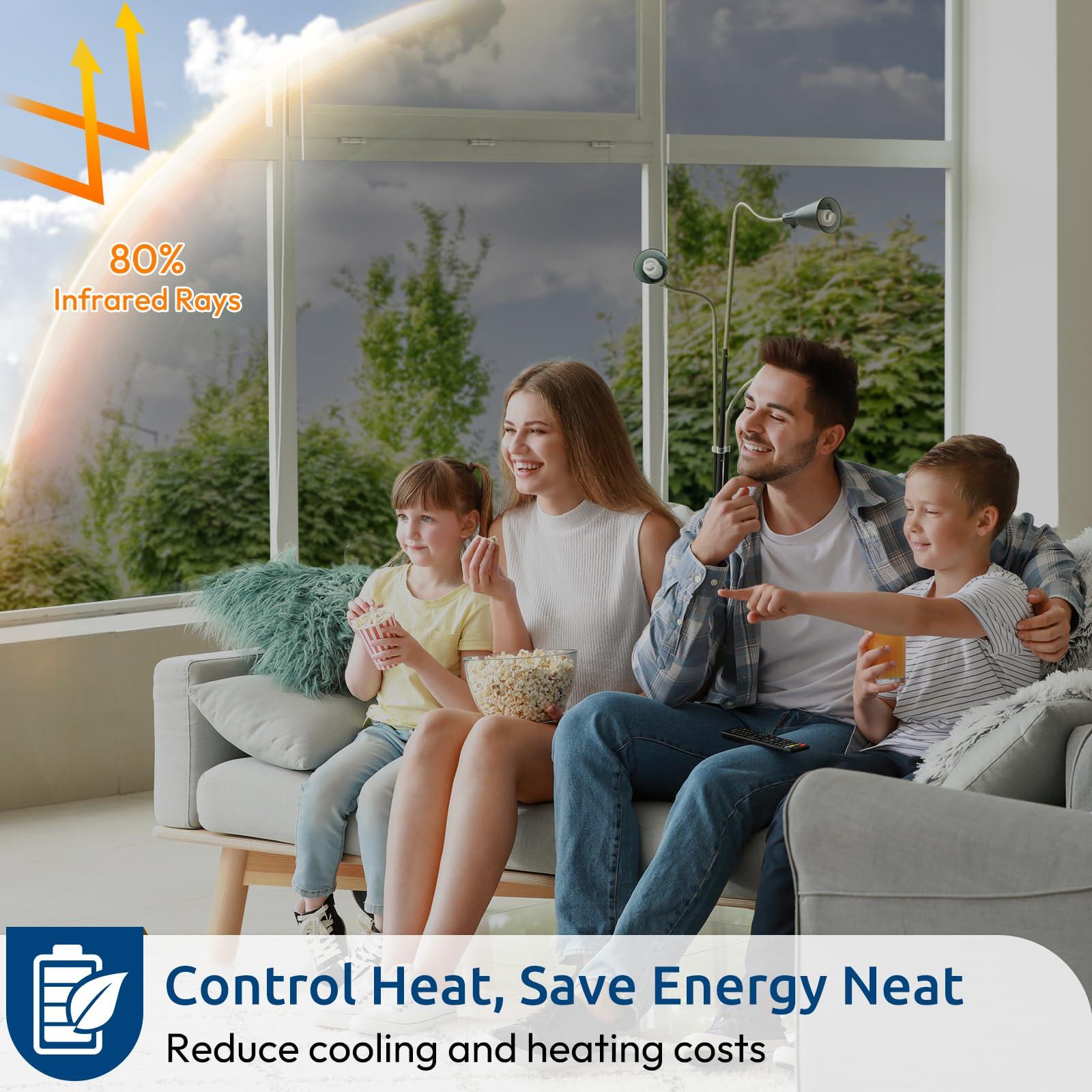 rabbitgoo rabbitgoo Window Privacy Film One Way Window Tint for Home, Removable Reflective Heat Sun Blocking Anti UV Glass Door Covering, Mirror Tinting Film House Office, 35.4 in X 9.8 Feet, Silver