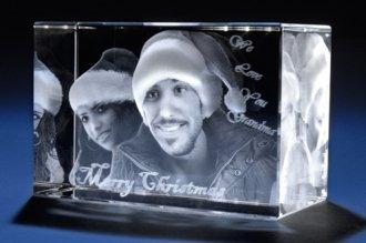 SolikoDeal SolikoDeal Personalized 3D Photo Engraving on Crystal Capture Your Memories Forever (Train, Large)