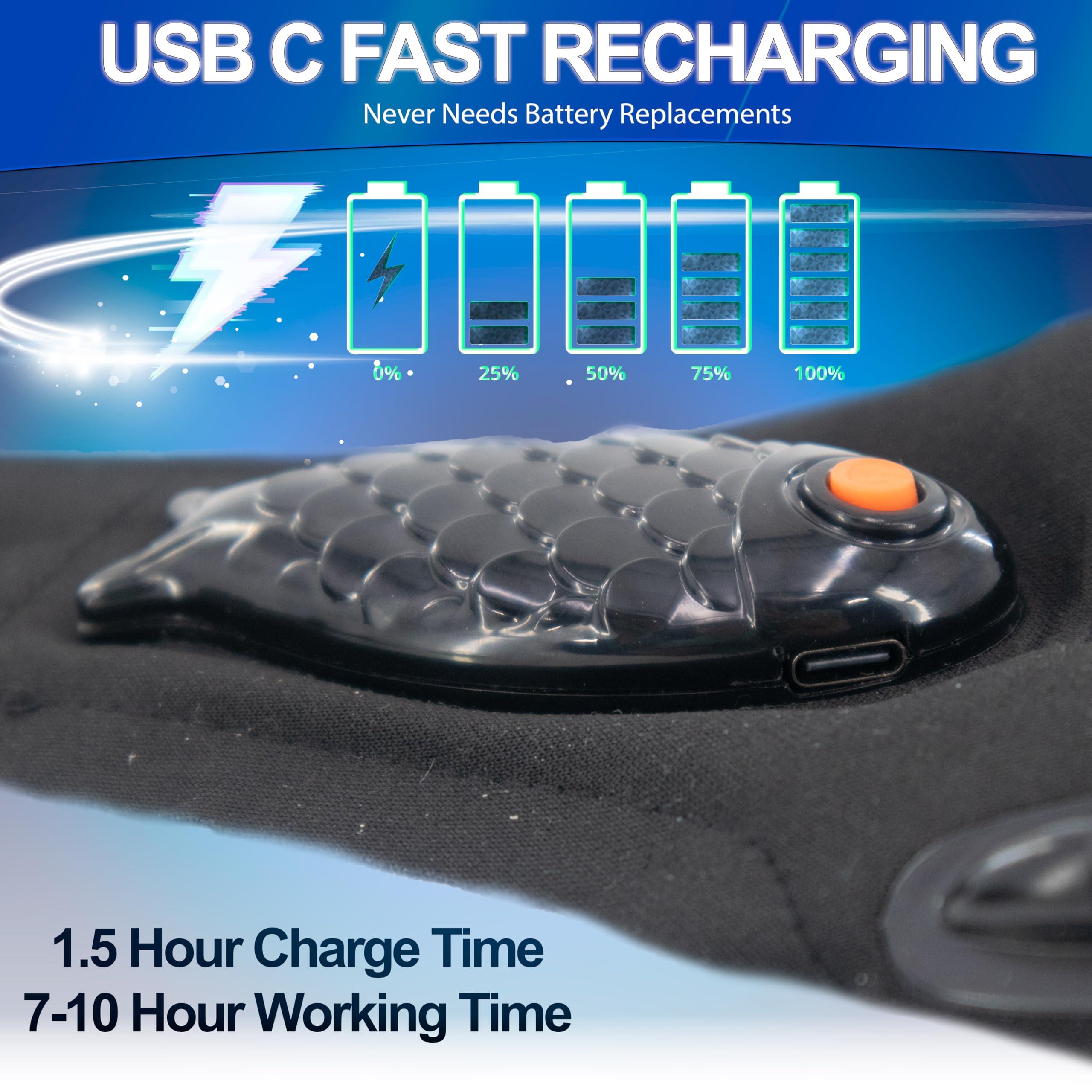 5 STAR SUPER DEALS 5 STAR SUPER DEALS LED Flashlight Finger Gloves - USB Rechargeable, Hands-Free, Comfortable Waterproof Finger Light Gloves for Mechanics, Outdoor Work, Fishing Gloves and More (1)