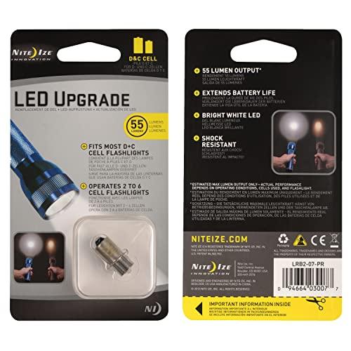Nite Ize Nite Ize LED Upgrade - LED Bulb Kit for Flashlights - 55 Lumen Flashlight - 100,000 Hour Lifespan - Compatible for Most C or D Cell Flashlights