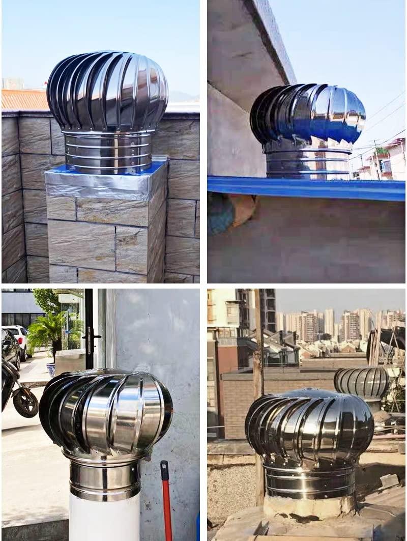 WAHHWF WAHHWF Round Chimney Cap 4 6 8 10 12 Inch for Outside, Spinner Stainless Steel Fireplace Chimney Cover, Rotating Top Chimney Flue Cowl Pipe Vent Cover