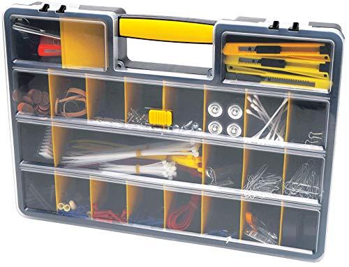 Performance Tool Performance Tool W54037 26 Adjustable Compartment Hardware Organizer Box With Dividers - Durable Plastic Screw Organizer For Nuts, Bolts, Screws, Nails, and Small Hardware