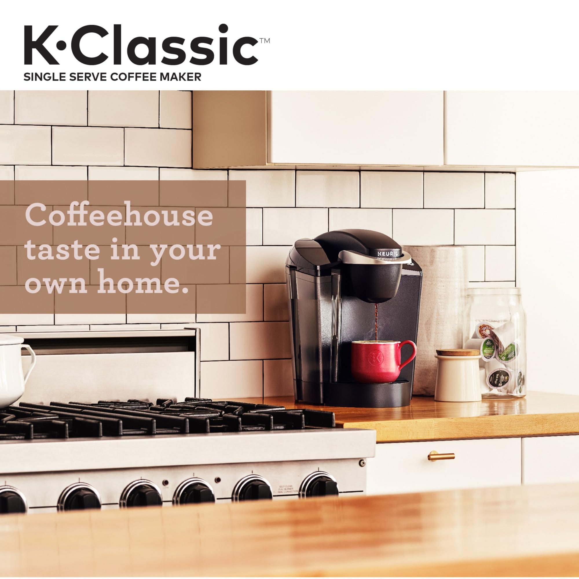 Keurig Keurig K-Classic Single Serve K-Cup Pod Coffee Maker, with 3 Brew Sizes, 48oz Removable Reservoir, Black