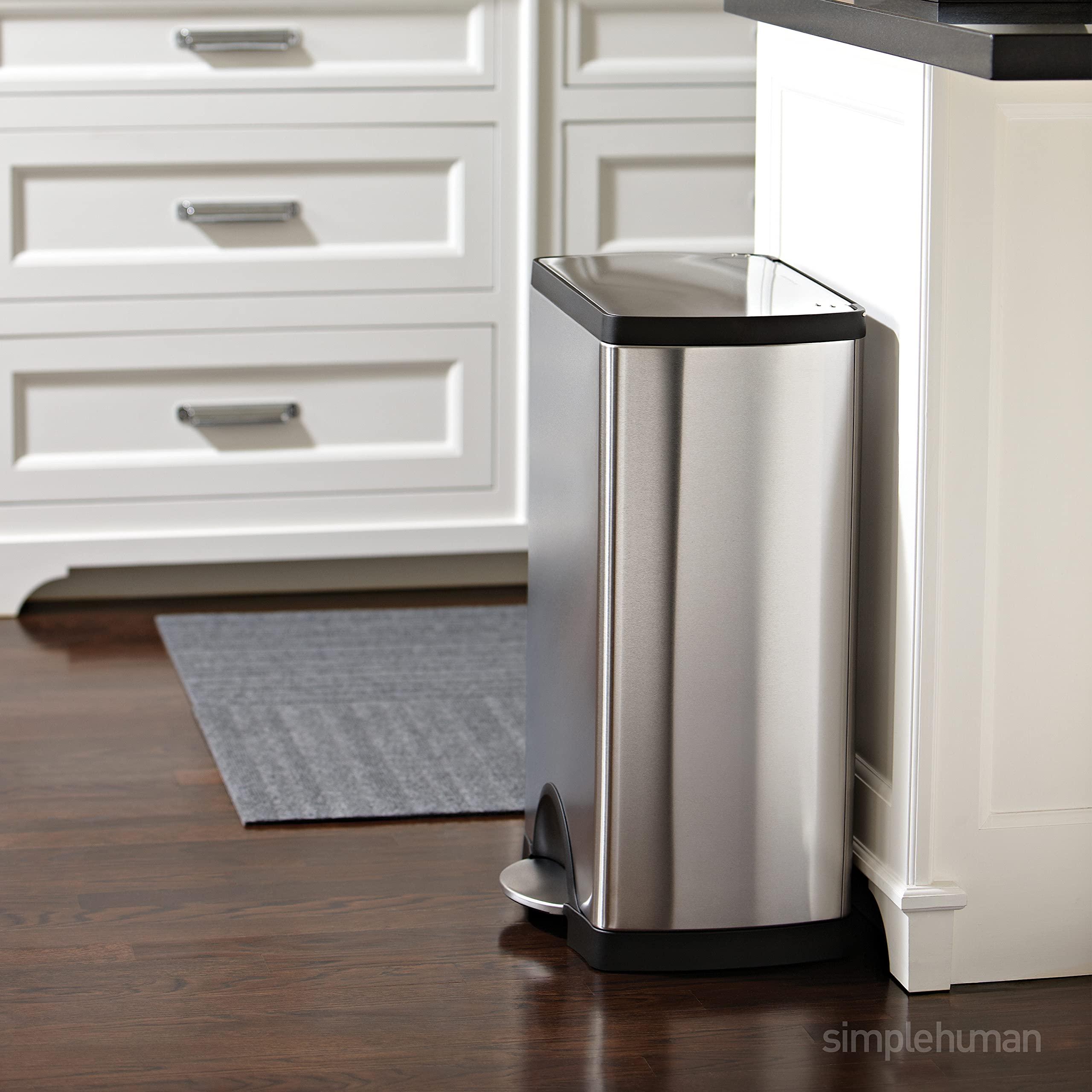 simplehuman simplehuman 30 Liter / 7.9 Gallon Rectangular Step Trash Can, Brushed Stainless Steel