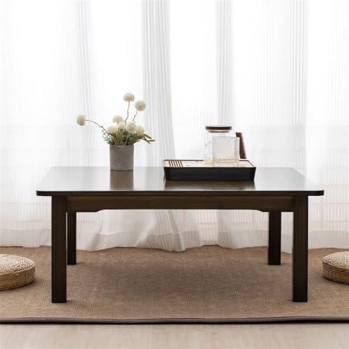 Obriskus Obriskus Small Coffee Table, Square Japanese Floor Table, Short Table Low Table for Sitting on The Floor Small Desk Floor Table for Dining, Drawing, Reading and Writing(24\" D x 24\" W x 12.6\" H)