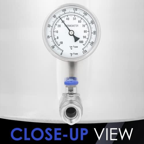 Concord Cookware CONCORD Stainless Steel Home Brew Kettle Stock Pot (Weldless Fittings) (40 QT/ 10 Gal)