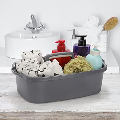 TOPZEA TOPZEA 2 Pack Cleaning Supplies Caddy, Large Plastic Cleaning Supply Organizer Bin with Handle, Cleaning Bucket Housekeeping Shower Tote Caddy Under Sink Tool Storage Basket for Dorm, Garden, Bathroom