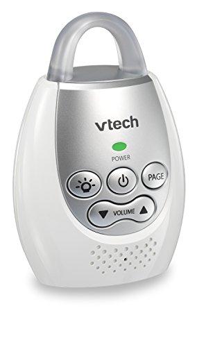 VTech VTech DM221 Audio Baby Monitor with up to 1,000 ft of Range, Vibrating Sound-Alert, Talk Back Intercom & Night Light Loop, White/Silver