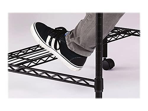 Safco Safco Products 5203BL Mobile Home Office, Kitchen & Garage Wire Desk, Steel Frame, Multi-Use Melamine Top, Wheeled or Stationary Base, Great for Apartments and Dorms, Black