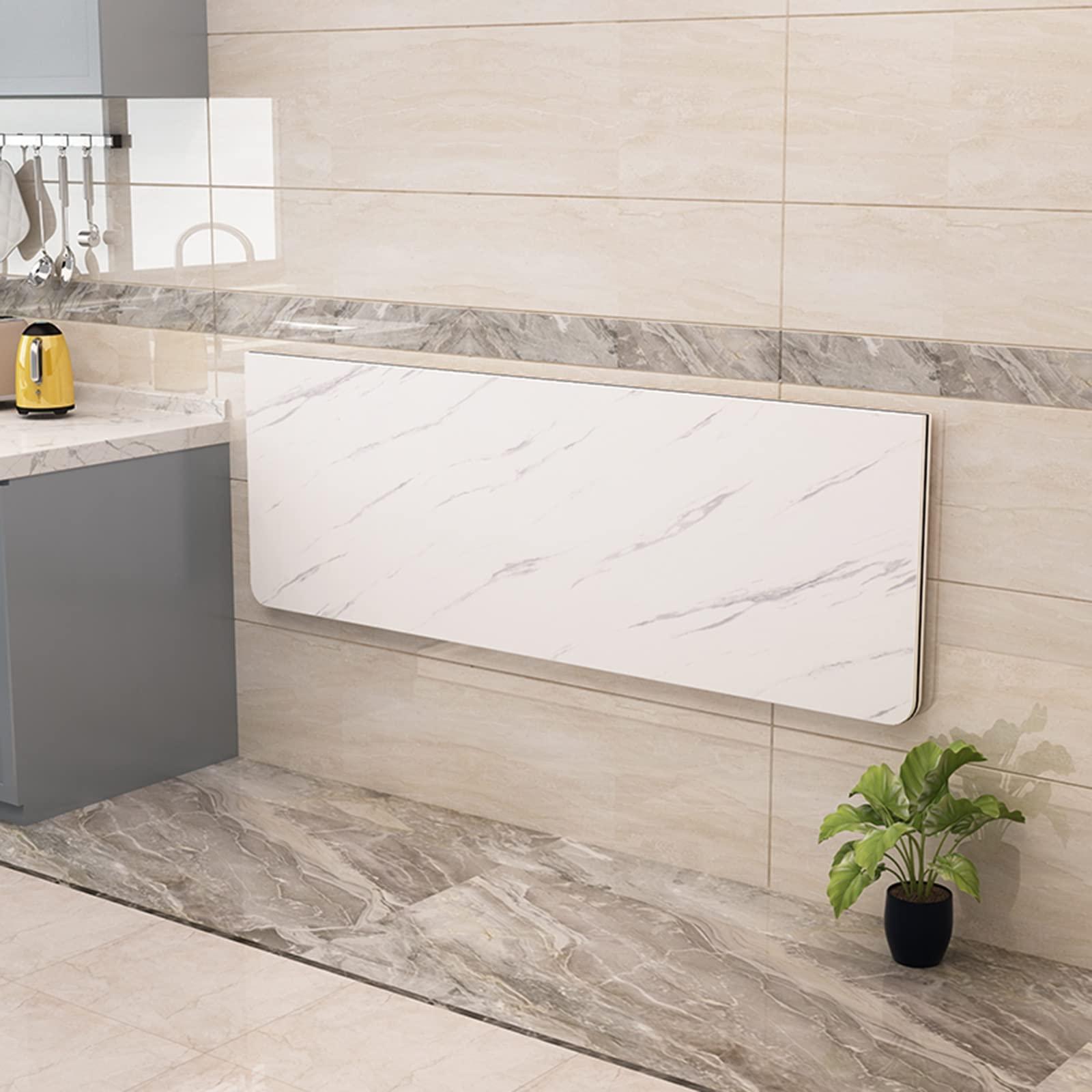 LTXZ Floating Wall Desk, Suitable for Computer Desk and Dining Table in Kitchen, Living Room, Bedroom, Office (Color : White, Size : 60x30cm/23.4x11.7inch)