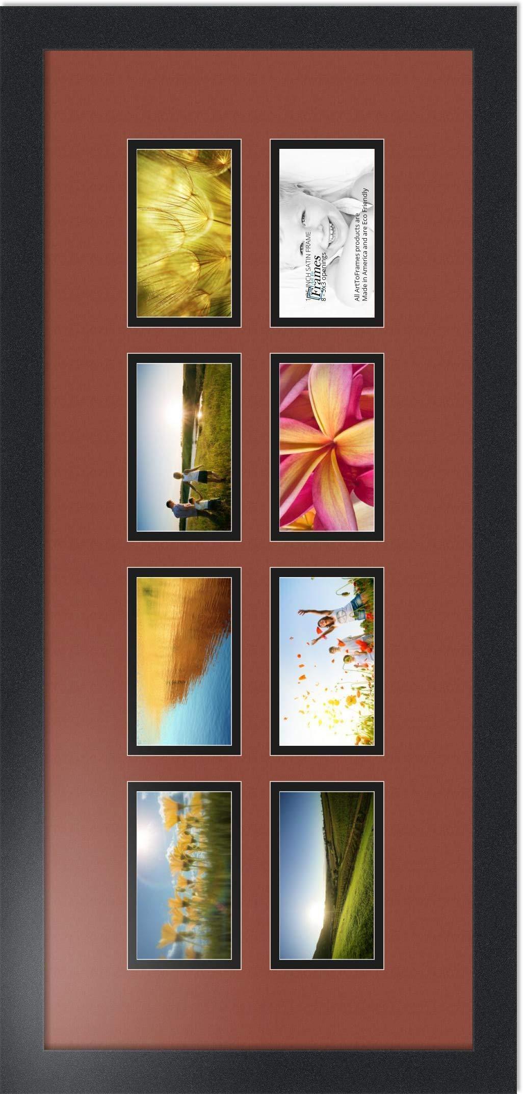 ArtToFrames Art to Frames Double-Multimat-1041-766/89-FRBW26079 Collage Photo Frame Double Mat with 8-3x5 Openings and Satin Black Frame