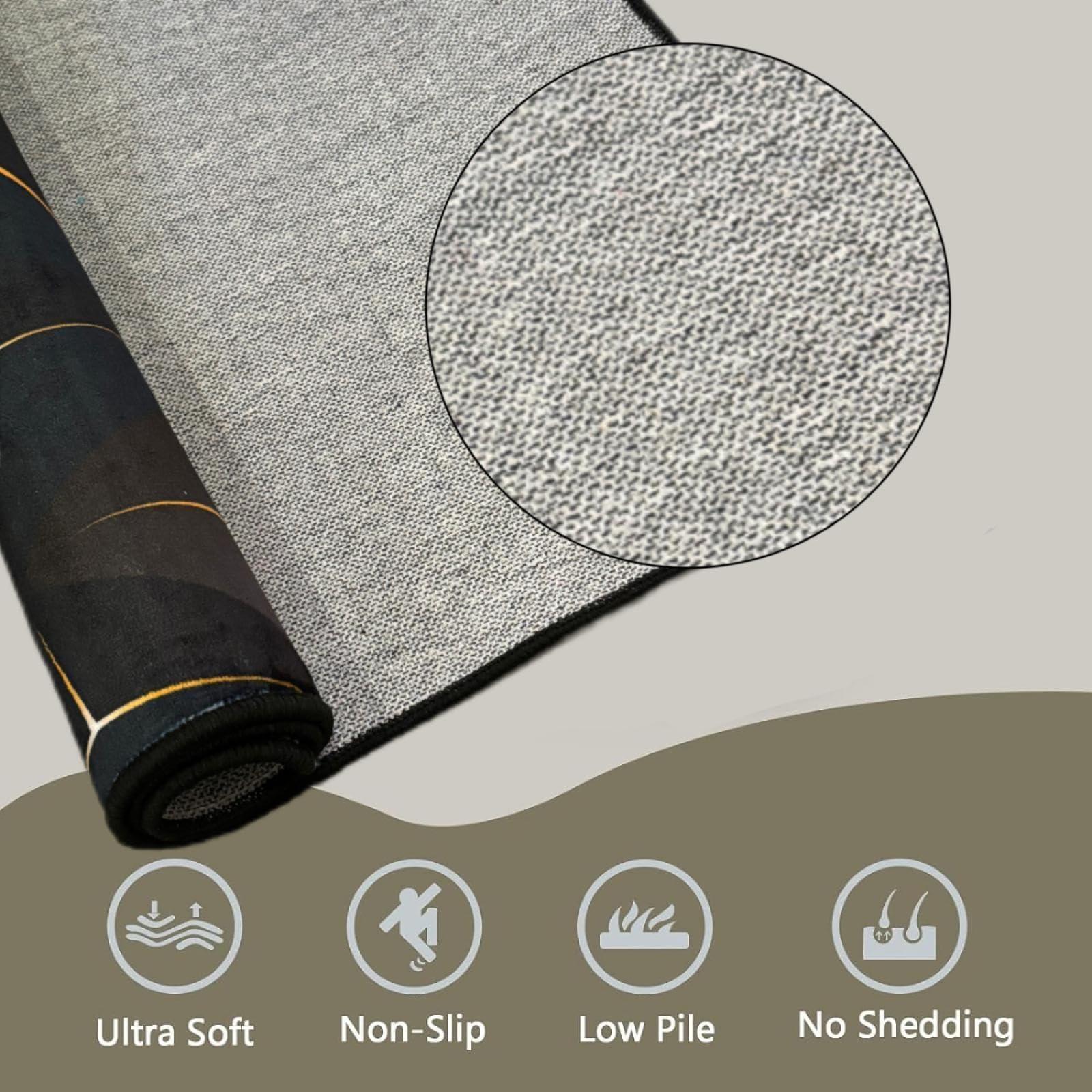 MLWC Red Music Lover Area Rug, Black White Piano Keys Decorative Rug, Easy Clean Carpet with Anti-Slip Backing for Bedroom Living Room Dining Room Office 3ftx5ft