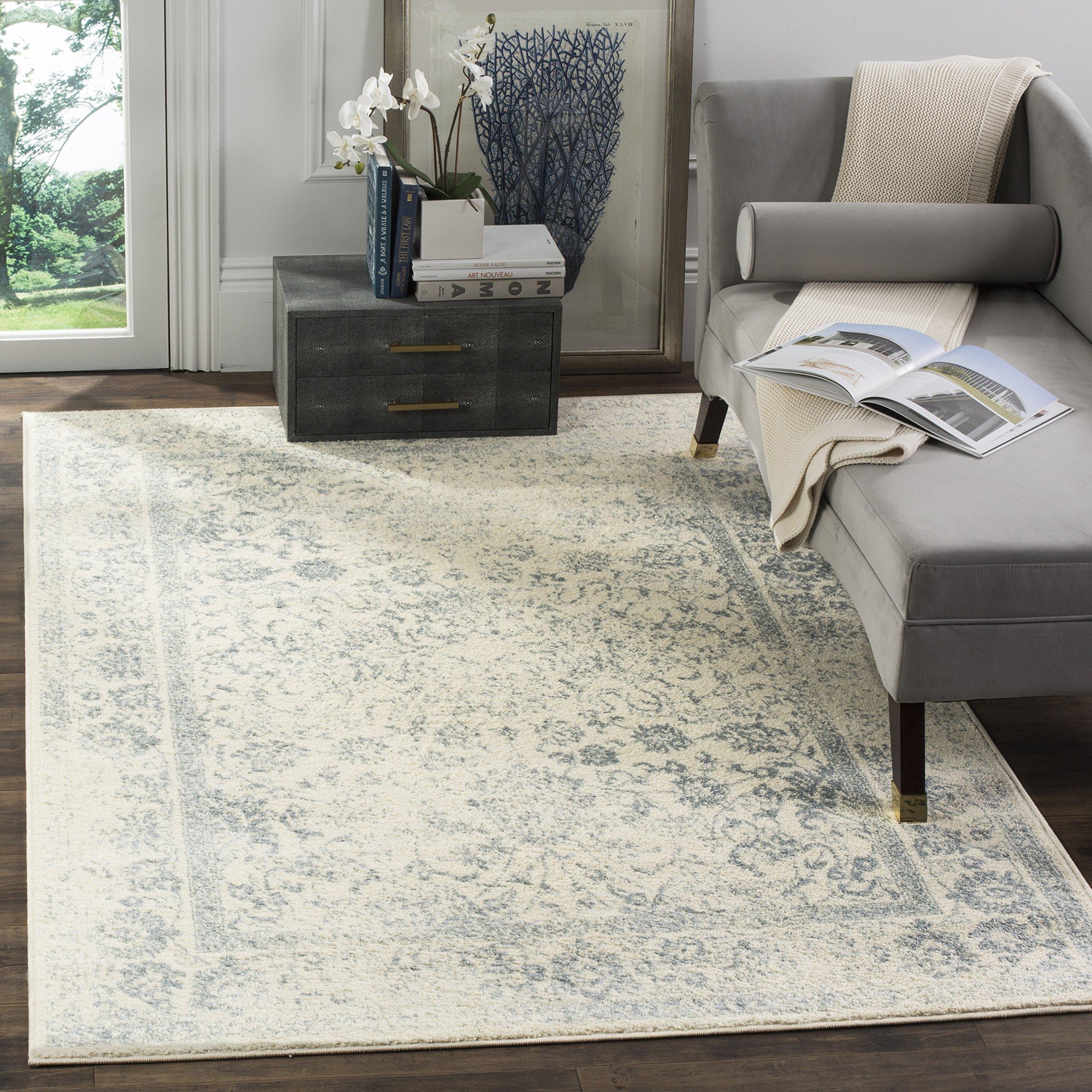 Safavieh SAFAVIEH Adirondack Collection Area Rug - 6' x 9', Ivory & Slate, Oriental Distressed Design, Non-Shedding & Easy Care, Ideal for High Traffic Areas in Living Room, Bedroom (ADR109S)